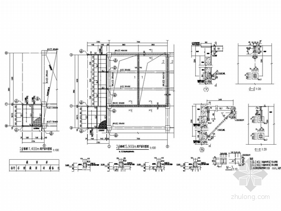 [山西]四层框架结构综合楼加建一层门刚结构加层结构施工图（含建筑图）-大样图