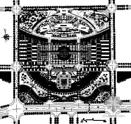 度假酒店景观设计平面图资料下载-某广场的景观设计平面图