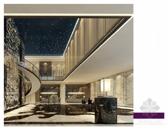 4层现代简约风格酒店资料下载-[上海]市中心现代高档四星级酒店设计方案图