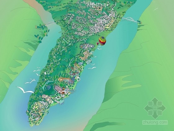 国外岛屿规划设计方案资料下载-[重庆]梦幻逸居滨水岛屿景观规划设计方案