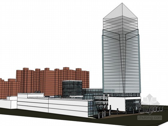 现代清新建筑SketchUp模型下载-现代清新建筑 