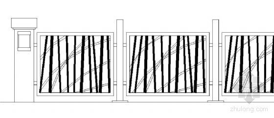 造作的铁栅栏与围墙资料下载-栅栏围墙及门节点详图