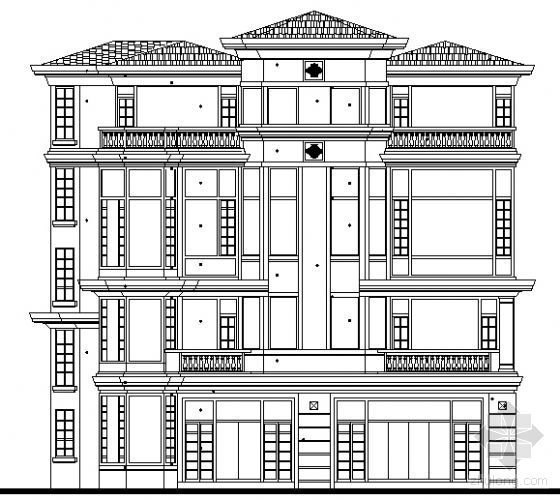 珠海市别墅资料下载-珠海市某四层叠拼别墅住宅楼建筑方案图