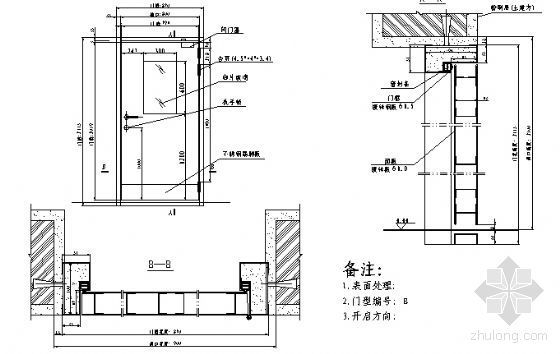 CAD平开门节点资料下载-钢质平开门2