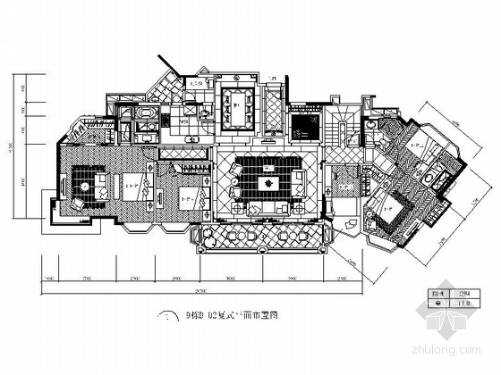 玄关酒柜图资料下载-[湖北]名师花园复式全套室内设计CAD施工图