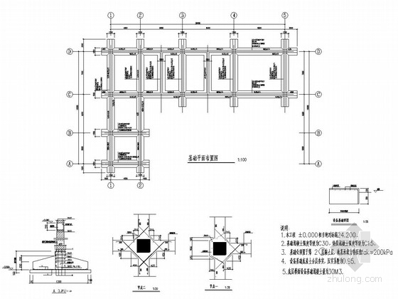 二层框架厂房结构图资料下载-两层框架结构废水处理站值班厂房结构图