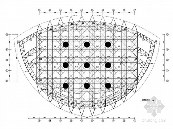 曲面异形钢结构资料下载-[黑龙江]双曲面管桁架结构大型体育场钢结构屋面结构施工图