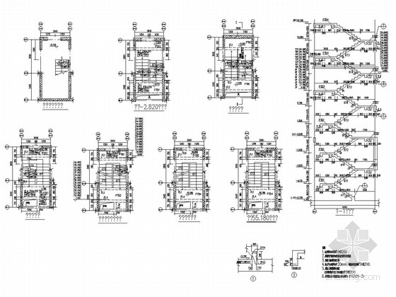 [浙江]18层剪力墙结构住宅楼结构施工图-楼梯详图 