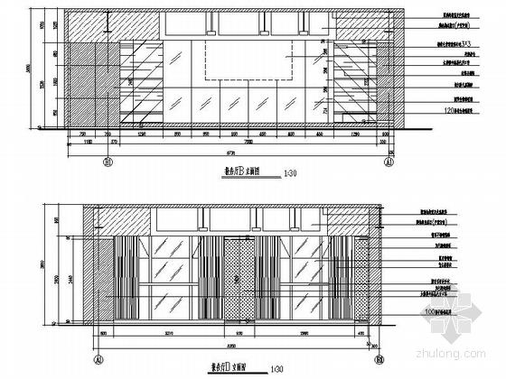 [成都]高端时尚现代广场办公楼装修设计施工图（含电图）报告厅立面图