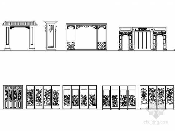 中式元素图块dwg资料下载-超全中式元素CAD图块下载