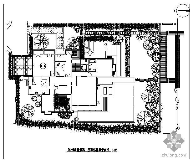 景观CAD绿化平面图图例资料下载-江苏某别墅景观绿化种植平面图