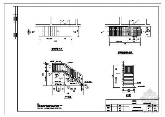 平屋面结构图画法资料下载-某屋面机房轻钢楼梯结构图