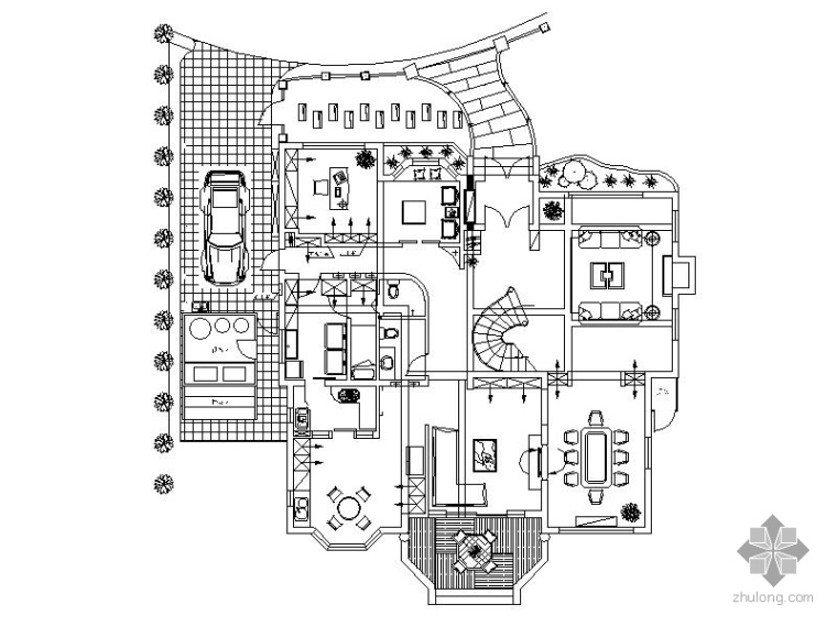 农村别墅二层半设计图免费图纸资料下载-[新加坡]二层别墅室内设计图