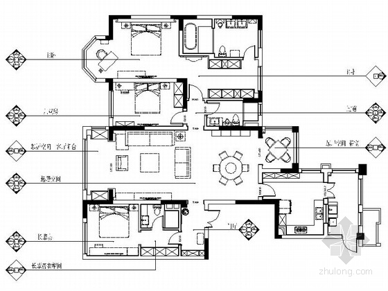 中式3层住宅资料下载-[成都]现代中式三居室住宅室内设计全套装修图（含效果）