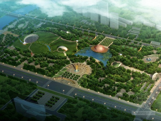 景观公园场地汇报资料下载-[内蒙古]市政综合公园景观设计方案（演示汇报）