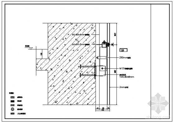 镂空铝板幕墙CAD资料下载-标准铝板幕墙节点