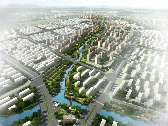 河道水景规划资料下载-[杭州]现代新城生态河道景观规划设计方案