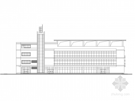 党校建筑建筑设计资料下载-[上海]4层党校商业中心建筑施工图