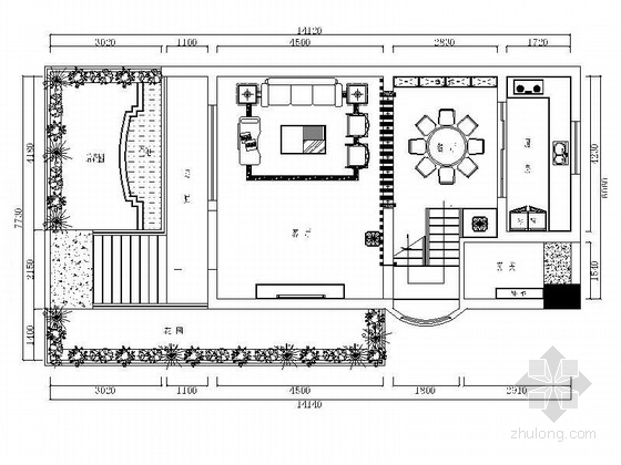 玄关酒柜图资料下载-某三层现代别墅室内装修施工图