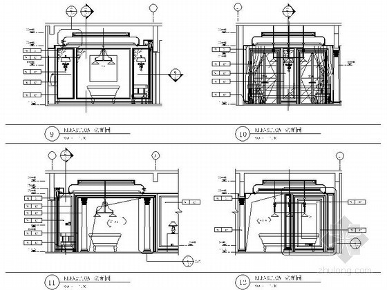 工作室立面图CAD资料下载-别墅家庭室立面图