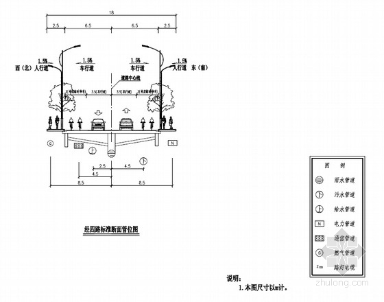 市政管道设计图资料下载-[PDF]多路幅形式市政道路排水管道设计图（17张）