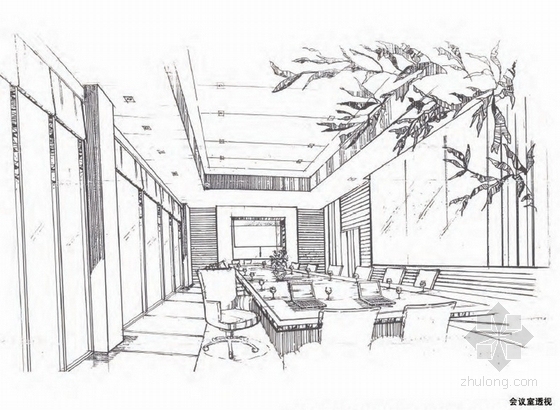 [云南]温泉花园国际大酒店室内概念方案设计图-会议室透视图