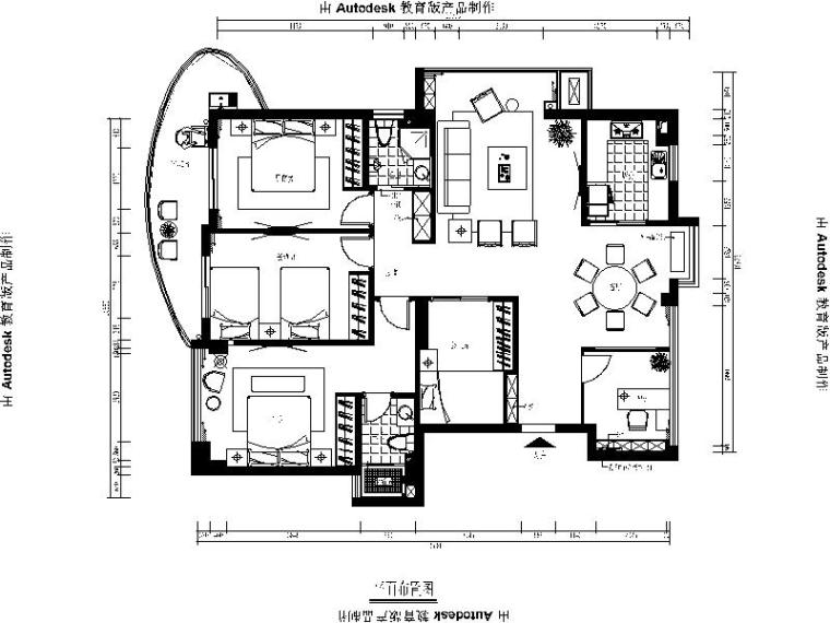 双人公主房装修效果图资料下载-[福州]现代简约142平四居室设计施工图（含效果图）