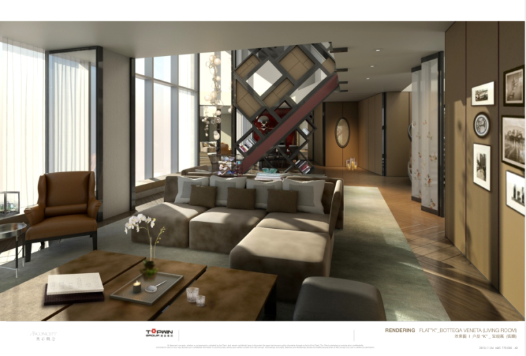 [北京]AB  Concept-北京通盈中心三里屯一号两居室样板间深化施工图CAD+设计方案-效果图1
