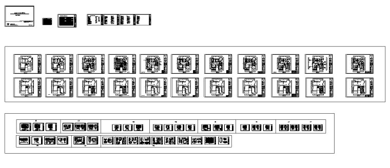 [广东]某黑白色调住宅装修施工图及效果图-总览图