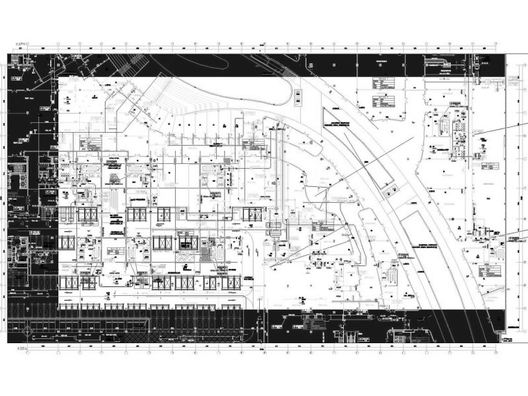 [江苏]文化广场地下建筑通风及防排烟系统设计施工图（人防设计）-地下一层D区消防通风平面图.jpg