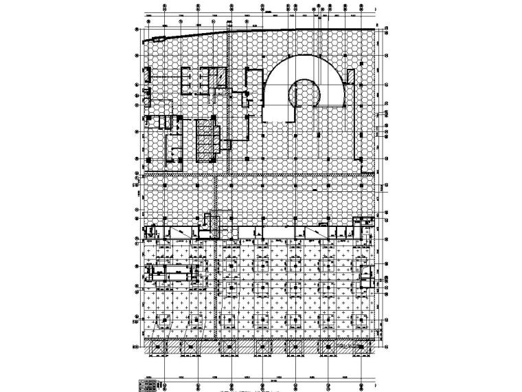[广东]多栋复杂框筒超高层写字楼施工图（CAD、PDF与PLT三版本）-地下二层（三段）结构平面布置图.jpg
