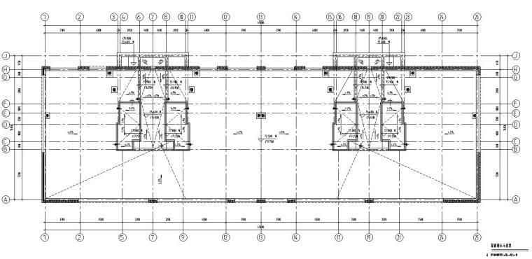 [吉林]沈阳大榆树欧陆风格居住区建筑施工图（CAD）-屋面排水示意图