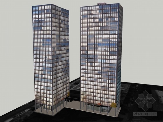 450平的高层住宅资料下载-高层住宅SketchUp模型下载