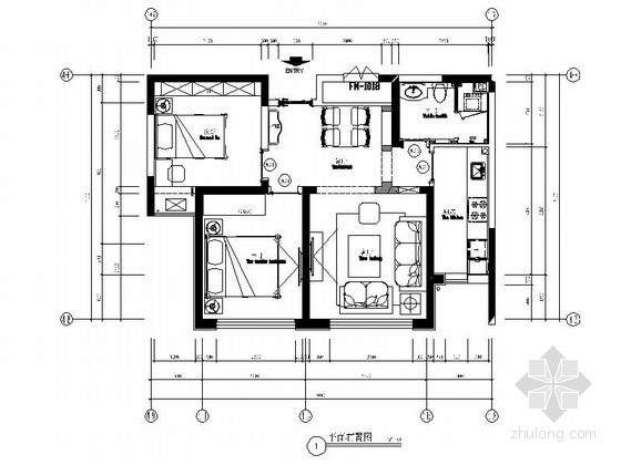 三室两厅田园风格资料下载-[大连]温馨田园风格两居室室内装修图