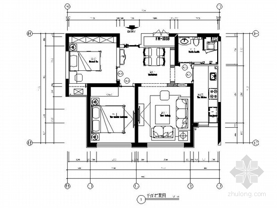 田园风格小户型资料下载-[大连]温馨田园风格两居室室内装修图