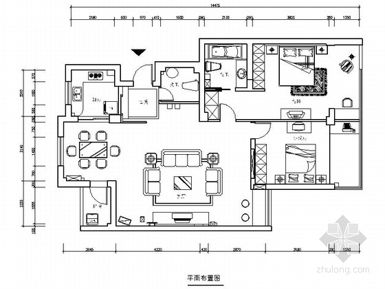 70平米两室一厅精装修图资料下载-[北京]高端私家花园小区现代时尚两室一厅装修图