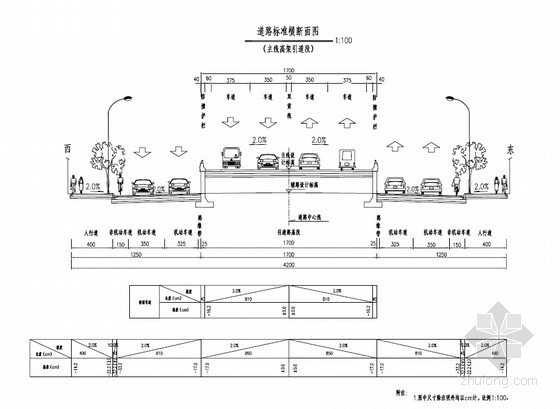 华夏路高架施工图设计资料下载-[PDF]城市主干道与高架桥接线工程全套施工图（240张道路管线排水景观）