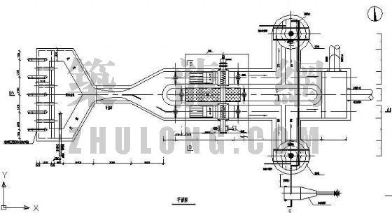 旋流沉砂池cad图资料下载-某细格栅、旋流沉砂池平剖图