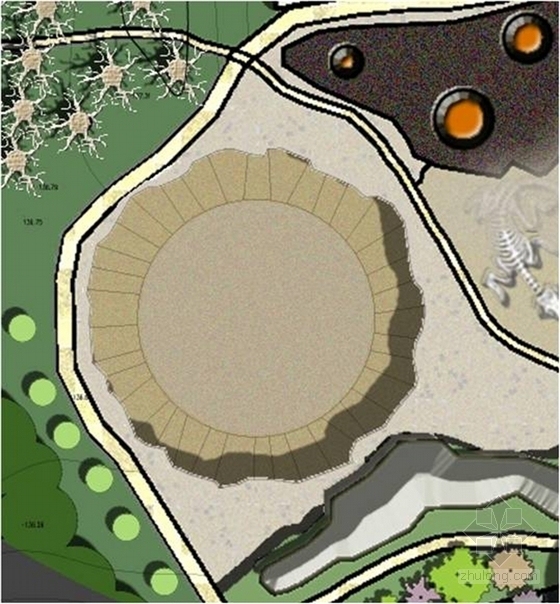 [黑龙江]恐龙主题国家地质公园景观设计方案-局部平面图