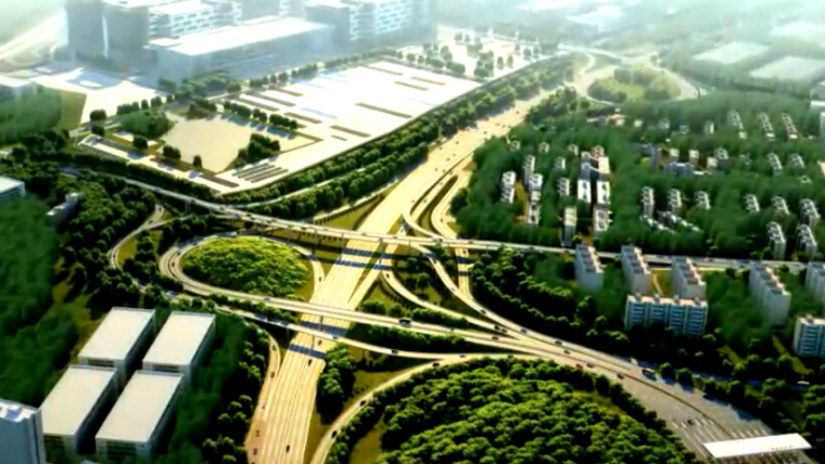 10个道路桥梁方案设计三维动画演示视频（31分钟）-立交方案设计