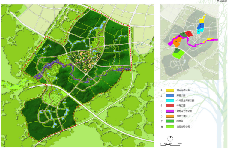 [云南]“自然山林”大学城道路景观规划设计-总平面图