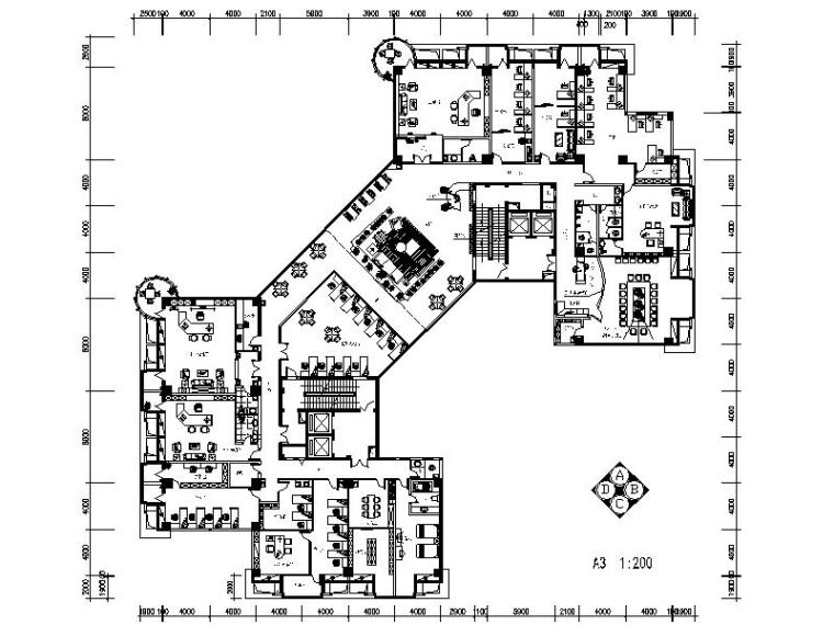 办公空间室内设计CAD资料下载-现代简约时尚房地产办公空间室内设计施工图