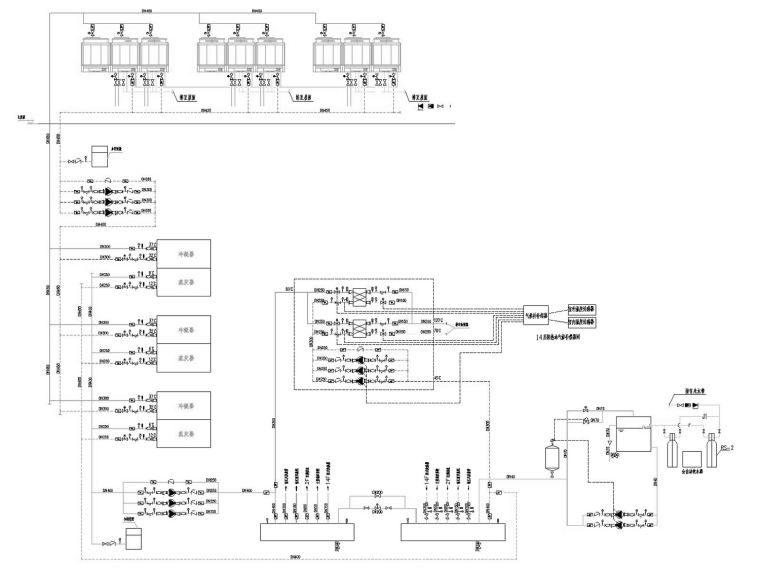 [甘肃]超高层甲级写字楼暖通全系统设计施工图（冷热源设计）-空调制冷原理图.jpg