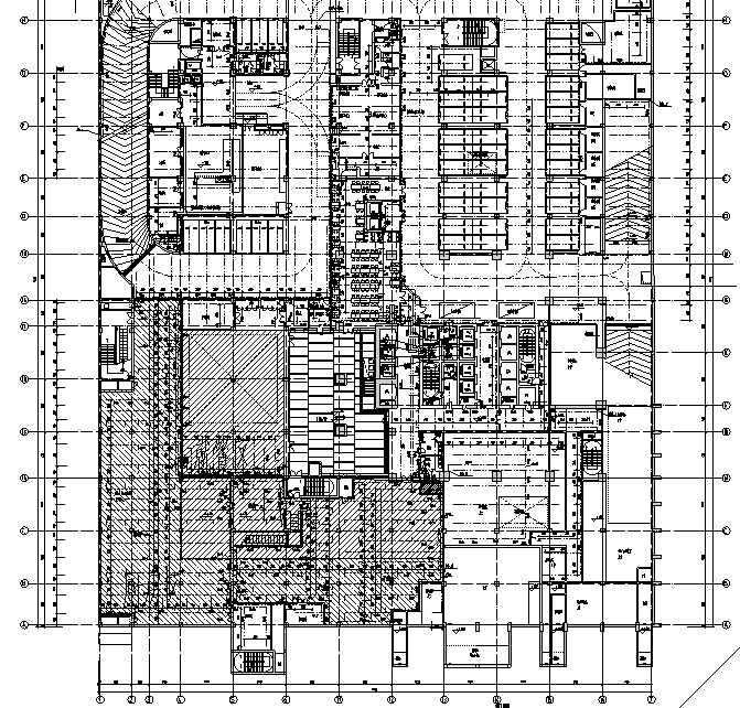 南通国贸商业建筑给排水系统施工图（CAD）-地下一层喷淋布置图