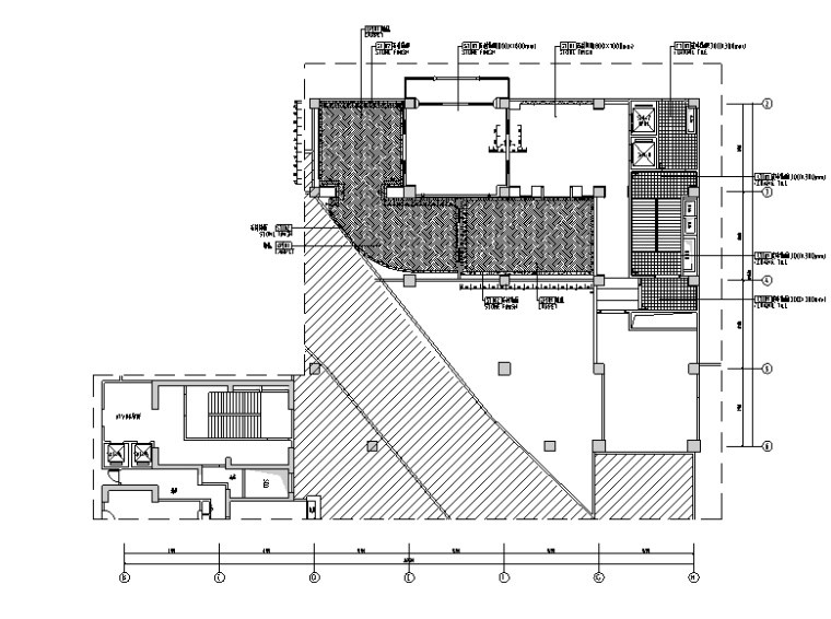 现代奢华风格环球金融中心售楼部深化设计施工图（附效果图）-地面铺砌图