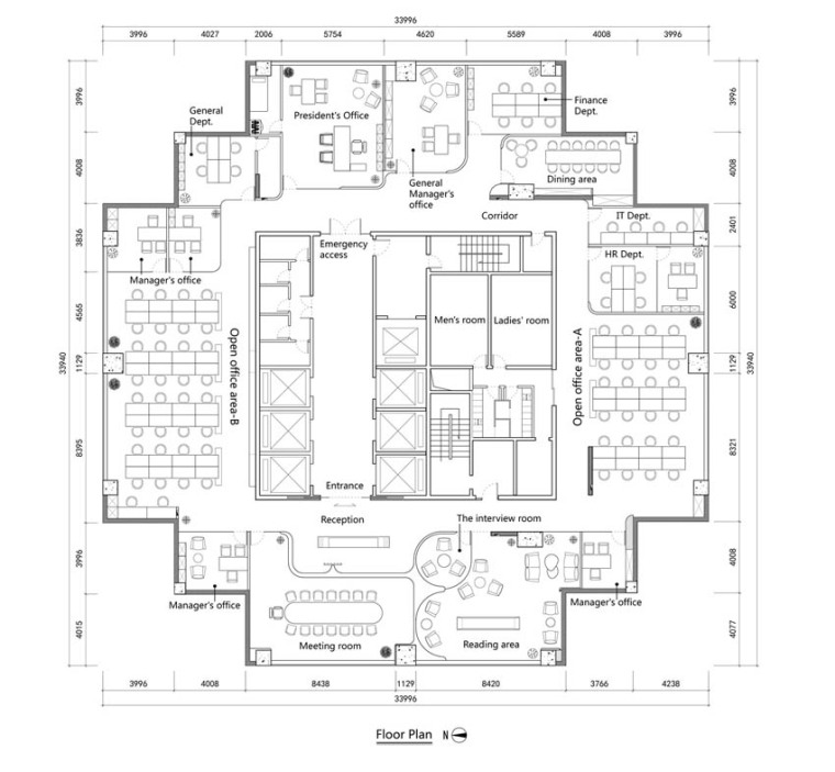 回形空间沙驰办公空间 平面图 (15)