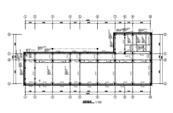 [湖北]5层框架结构小学教学楼结构施工图（CAD、23张）-承台梁平法施工图