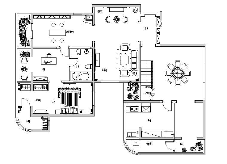 玄关设计效果图片资料下载-唯美意境空间别墅设计施工图（附效果图）