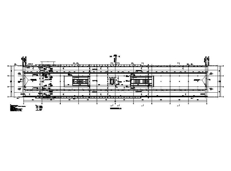 [浙江]高架三层岛式交通车站建筑施工图-高架三层岛式铁路车站建筑平面图