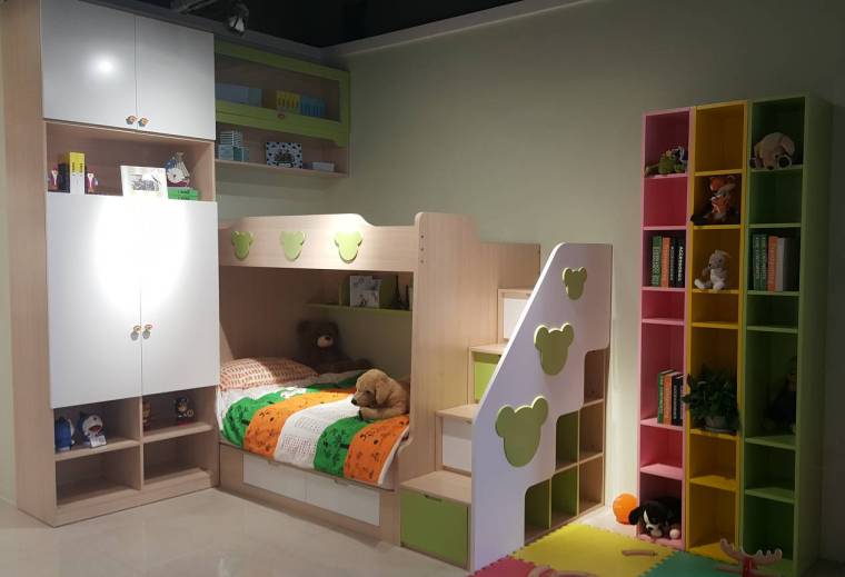 儿童上下床家具资料下载-设计巧妙的儿童房家具搭配